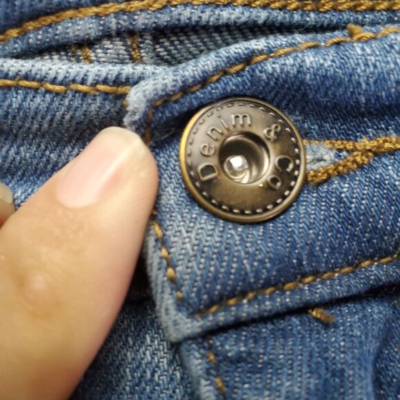 Denim & Co Jeans Womens 20W Blue Straight-Leg Stretch Denim Cuffed Ankle - Picture 3 of 12